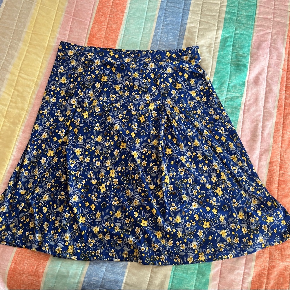 Gilli Blue and Yellow Floral Skirt